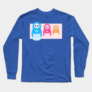 Winter matrioshka candy penguins Long Sleeve T-Shirt